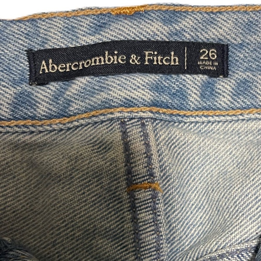Popular and comfortable distressed Abercrombie & Fitch button fly jeans. - Picture 3 of 5
